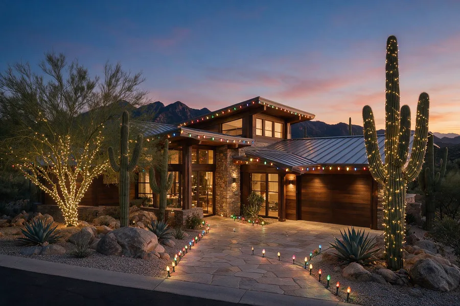 Full elaborate multicolor display on an ultra-luxury estate